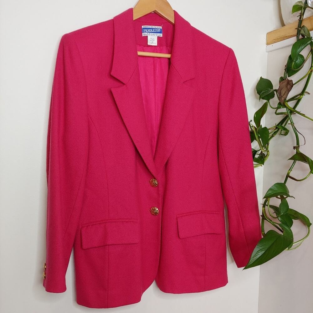Pendleton Vintage Pink Wool Blazer, 80s/90spoik